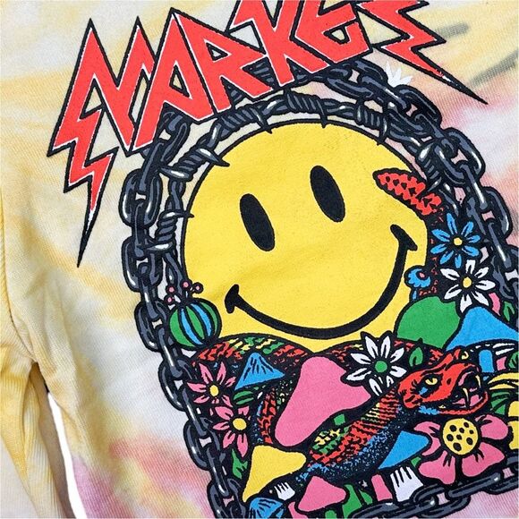 Market Smiley Iron Market Logo Print Tie Dye Shorts - Size Large - Picture 3 of 9